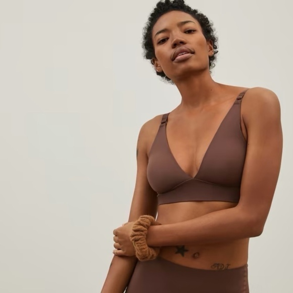 Everlane Renew Bra XS Tan Neutral Minimal Bralette NWT Soft Lounge